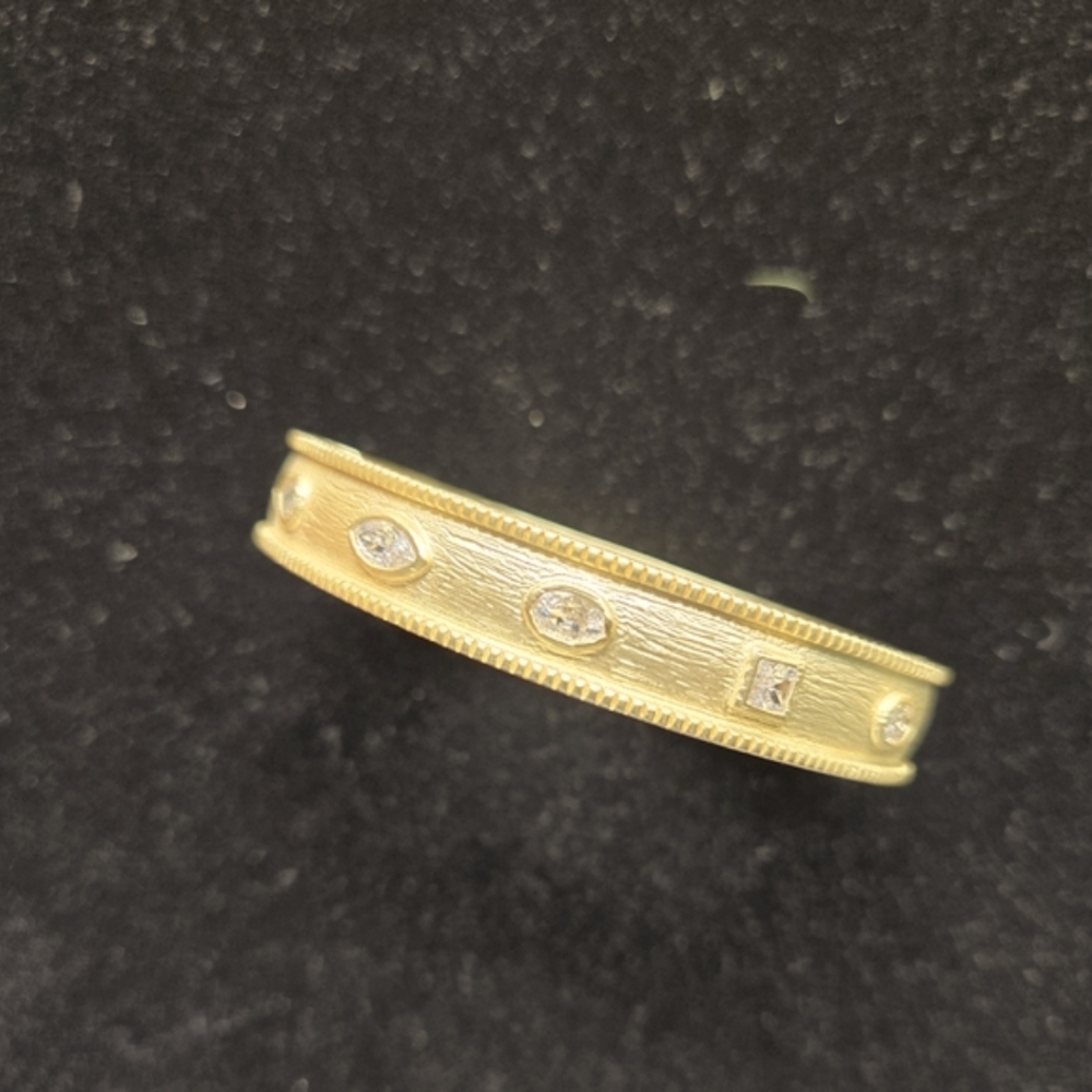 Magnetic Clasp, 7 1/2 Inch Thick Gold Bangle Bracelet with Crystal Accents
